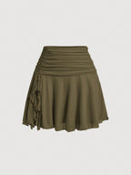 Flared Chiffon High-Waist Skirt