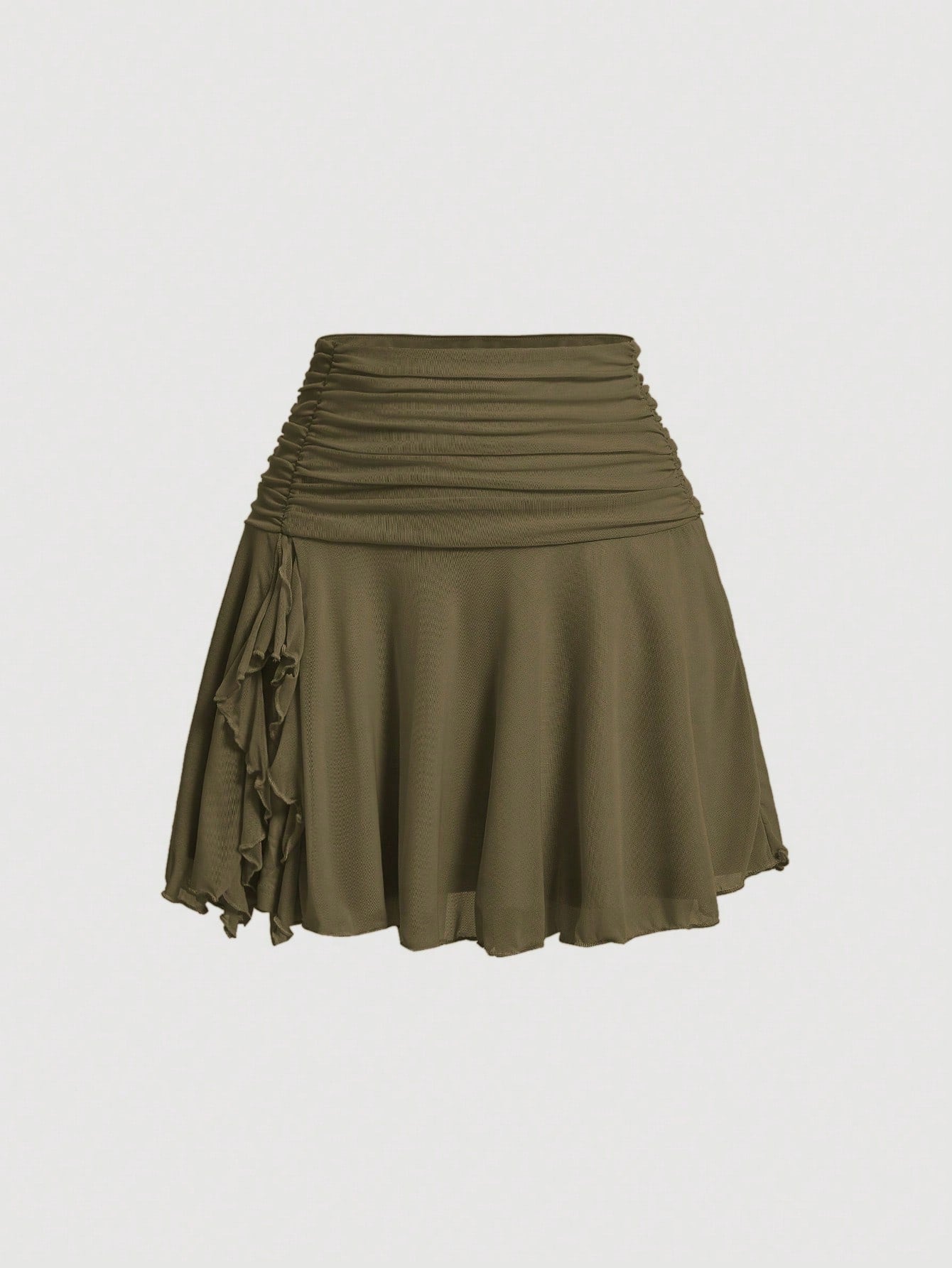Flared Chiffon High-Waist Skirt