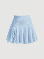 Flared Chiffon High-Waist Skirt