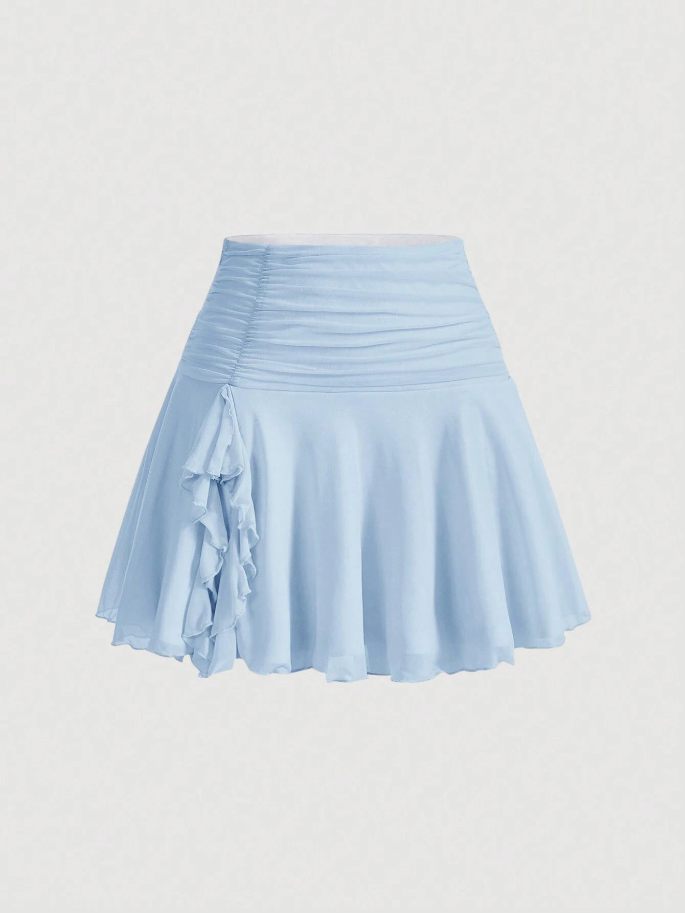 Flared Chiffon High-Waist Skirt