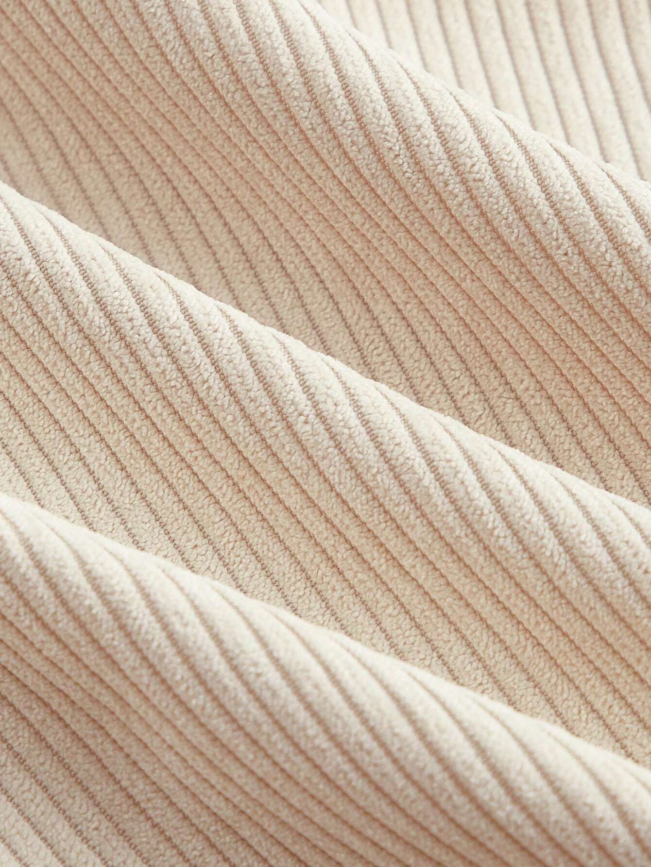 Corduroy Mini Skirt with Side Split and Gold Clasp Detail