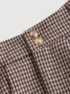 Flared A-Line Mini Skirt with Gold Buttons