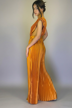 Pleated Wide-Leg Jumpsuit
