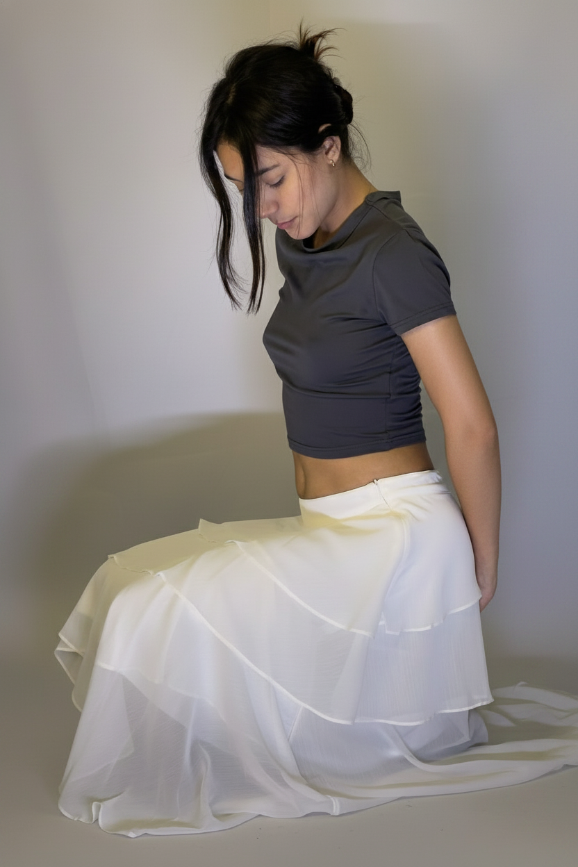 Tiered Chiffon Maxi Skirt