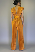 Pleated Wide-Leg Jumpsuit