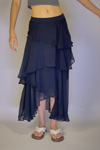 Tiered Chiffon Maxi Skirt