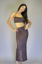 Jaguar Print Halter Top and Skirt Set