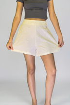Floral Jacquard High-Waisted Shorts