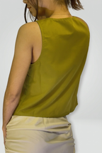 Olive Tie-Front Vest Top