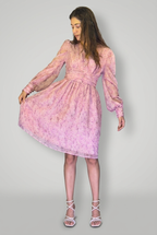 Floral Long-Sleeve Button Mini Dress