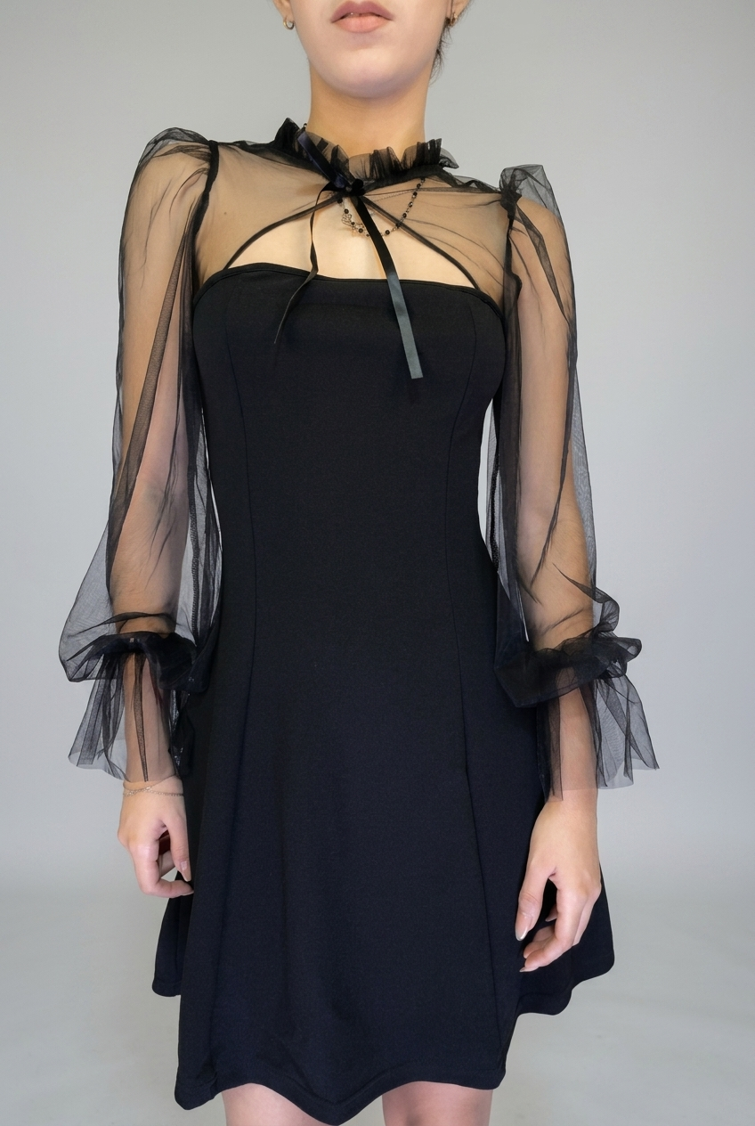 Sheer Mesh Bolero Mini Dress