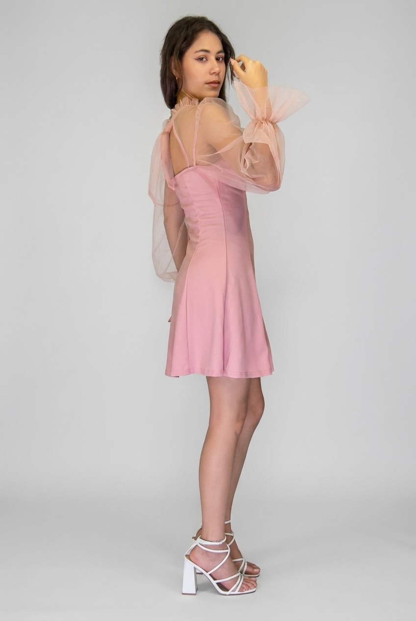 Sheer Mesh Bolero Mini Dress