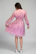 Floral Long-Sleeve Button Mini Dress