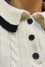 Slim Fit Polo Collar Pullover Sweater