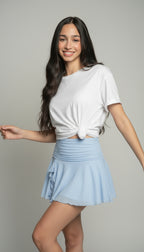 Flared Chiffon High-Waist Skirt