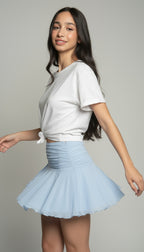Flared Chiffon High-Waist Skirt