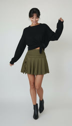 Flared Chiffon High-Waist Skirt