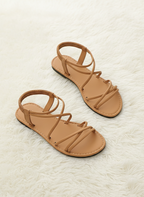 Tan Multi-Strap Flats