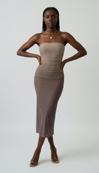 Bodycon Tube Dress with Graduated Color and Ruching