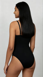 Removable Straps, Bustier Bodysuit with Lace Panels