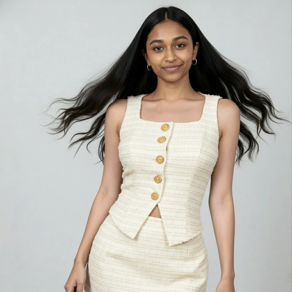 Sleeveless Cropped Vest and Skirt Set