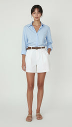 Pleated High-Waist Tailored Shorts (without belt)